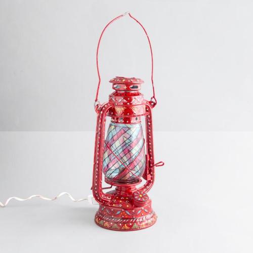 Lanterne électrique Rouge décoration d'intérieure Inde - Livraison Offerte !
