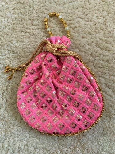 Indian sequins work pouch