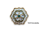 Indian Flower Ring (9 colors) Couleur : Vert bouteille