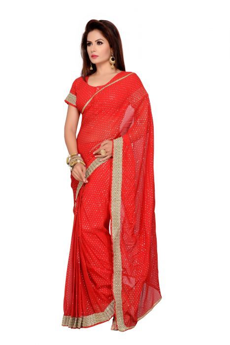 Juhi Sari rouge pour femme