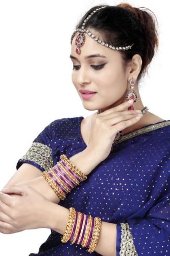 Bracelets Bollywood festifs Fuchsia/Violet