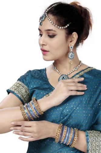 Bracelets festifs Bollywood Bleu Turquoise