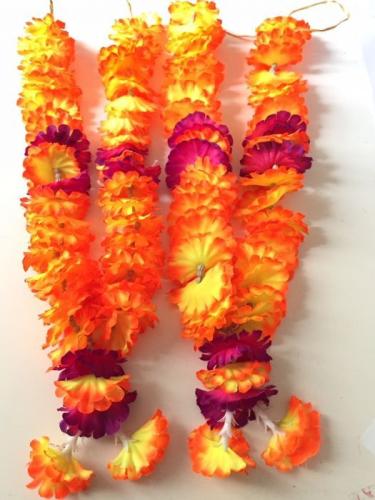 Paire colliers fleurs Indien